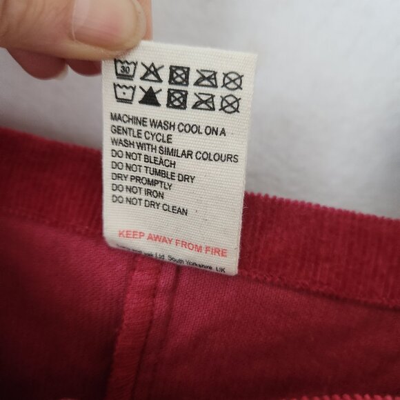 Lucy & Yak Original Corduroy Dungarees Overalls Organic Cotton Maroon - Picture 9 of 12